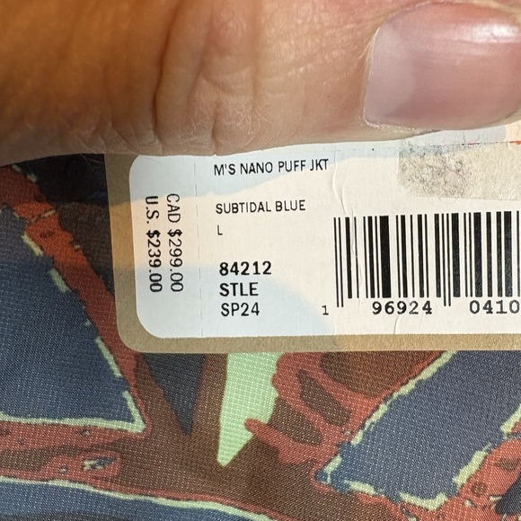 Mens L New Patagonia Nano Puff Jacket Size Small Color Subtidal Blue $239 - Picture 9 of 15